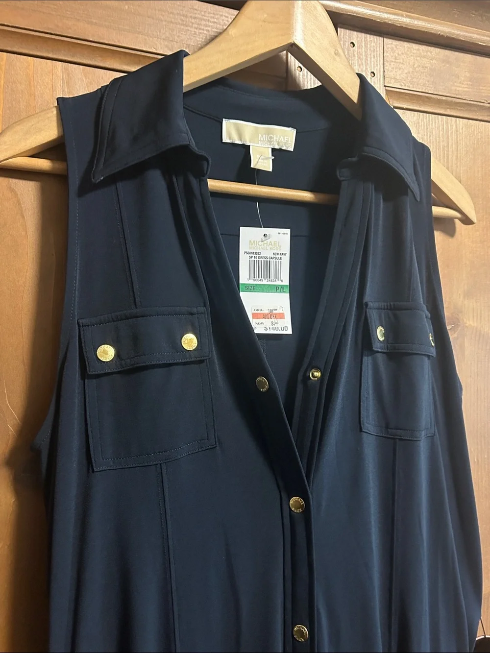 NWT Michael Kors Navy Shirt Dress, size: PL